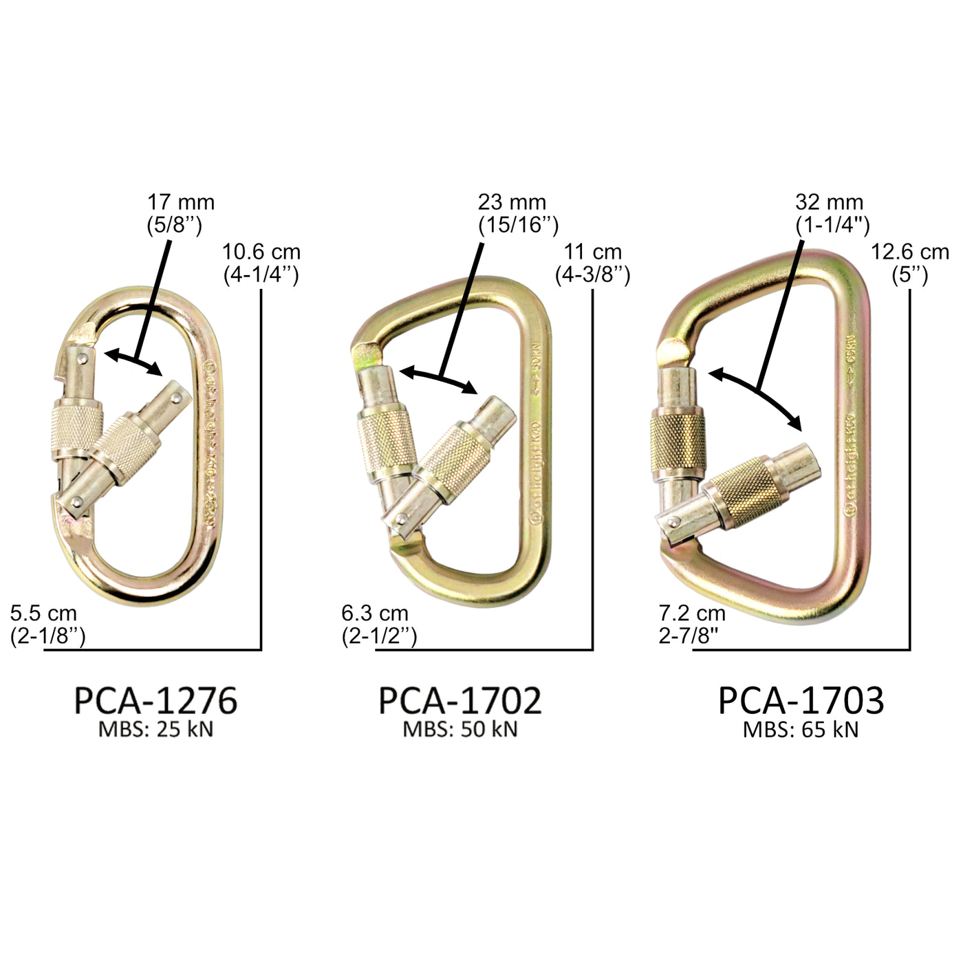 STEEL LOCKING CARABINERS