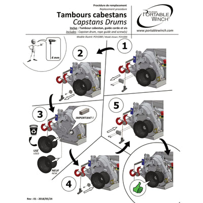 CAPSTAN DRUMS WITH ROPE GUIDE