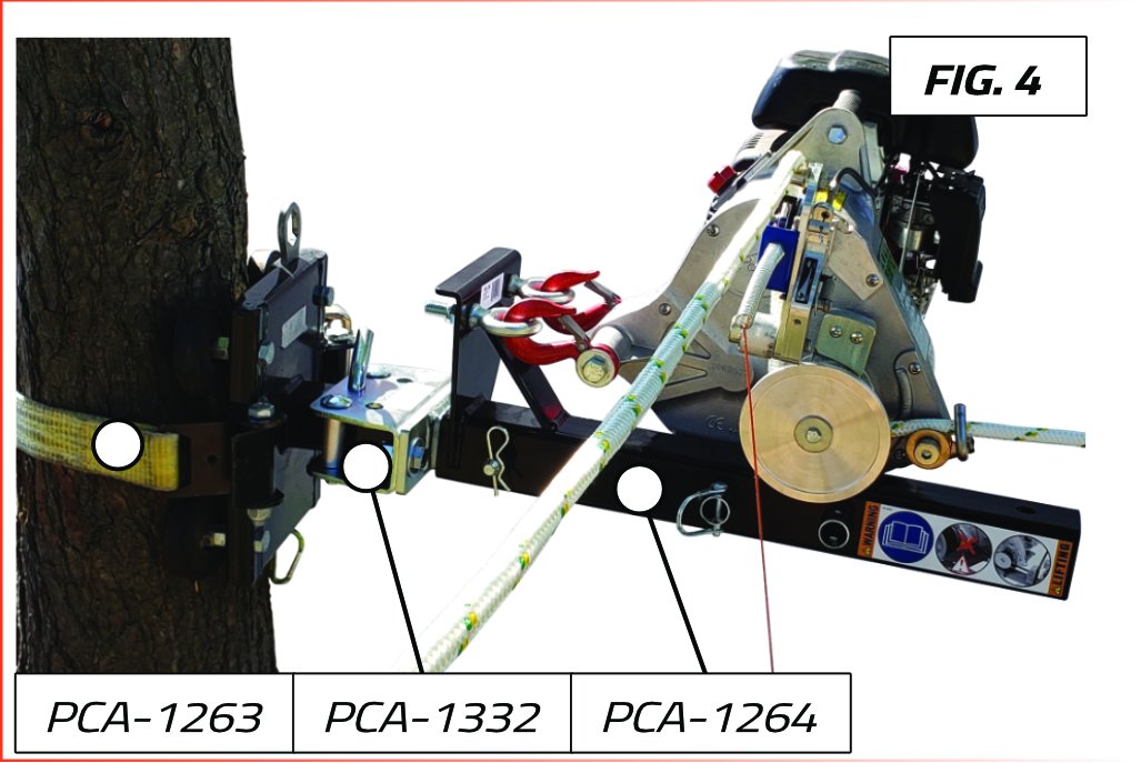 TREE-MOUNT WINCH ANCHORING SYSTEM WITH RUBBER PADS