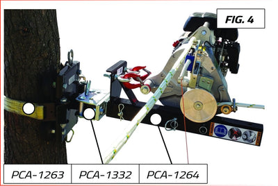 TREE-MOUNT WINCH ANCHORING SYSTEM WITH RUBBER PADS