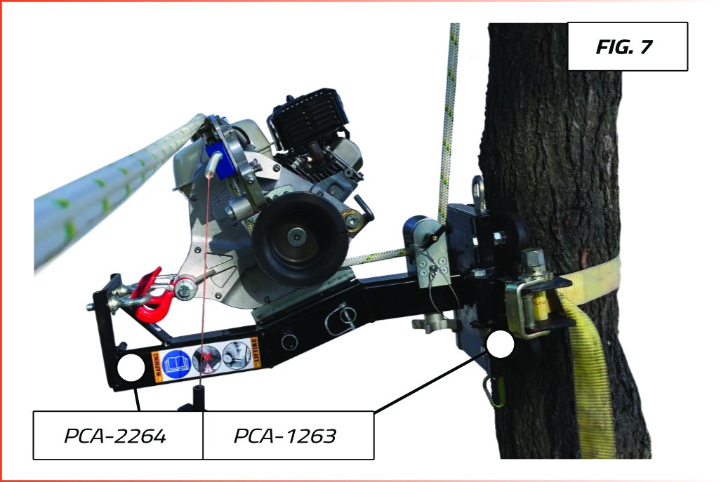 TREE-MOUNT WINCH ANCHORING SYSTEM WITH RUBBER PADS